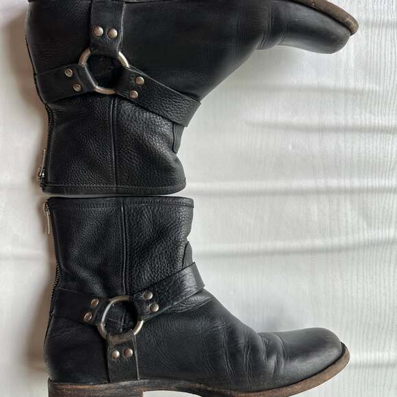 Frye Phillip Leather Moto Harness Boots size 9 - Picture 6 of 6